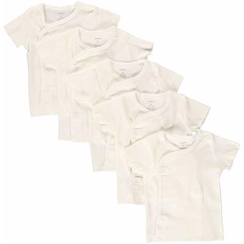 5-Pack Side Snap Tee - White- 3 Months