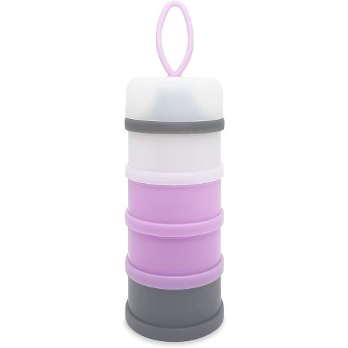 Baby Formula Dispenser, Portable Milk Powder Dispenser Container, Baby Feeding Travel Storage Container, formula mixer, formula holder, BPA Free, 4 Compartments, 2 Packs, dispensador de fórmula