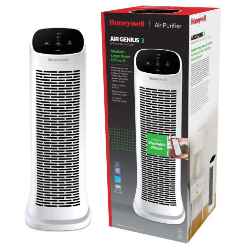 Honeywell Air Genius 3 Purifier for Allergy, Smoke | 225 sq ft | ifD Particle Washable Filter