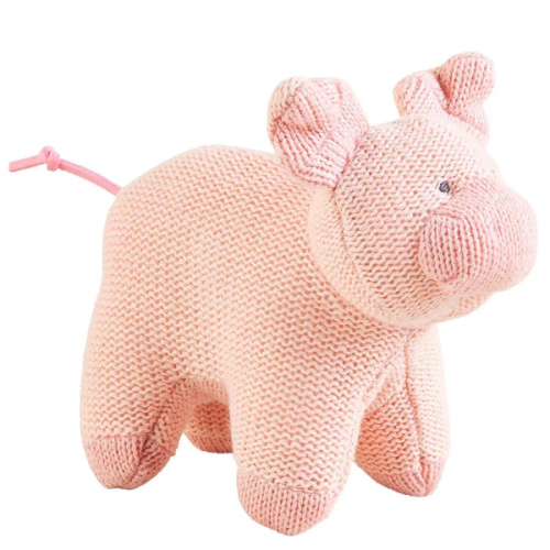 Mud Pie Pig Knit Rattle