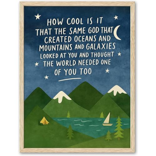KensTro Nursery Decor Natural OAK Wood Scripture Framed Wall Art, 12x16 in God Will Bless Your Child,Prayers Bible Verse Canvas Art,Christian Inspirational Poster for Boys Girls Room Dorm Decor 1 Pack