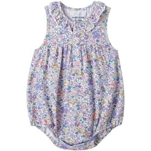 pureborn Baby Girls Boys Bodysuit Super Soft Cotton Romper 0-24 Months