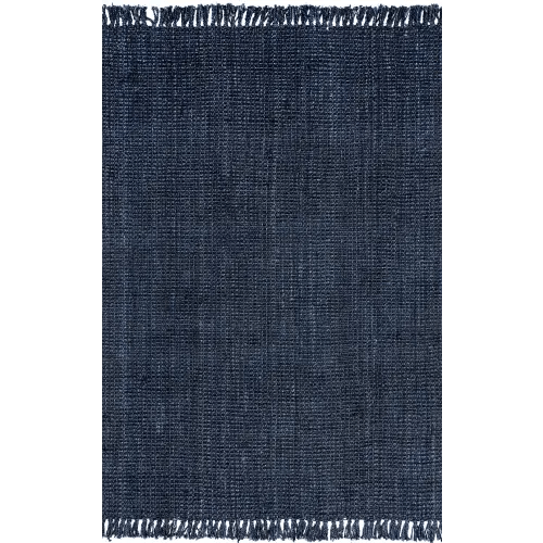 Chunky Jute Tasseled Rug | Navy