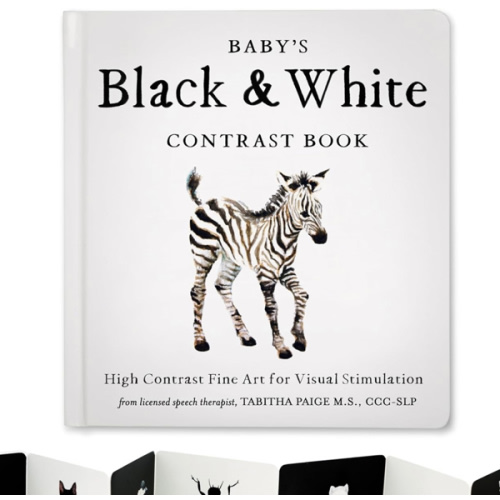 Baby's Black and White Contrast Book: High-Contrast Art for Visual Stimulation at Tummy Time (Tabitha Paige Children's Book Series)