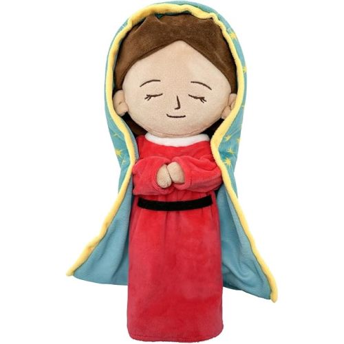Lady of Guadalupe Plush Mary Stuffed Doll Christ Religious Toys Savior Plush Christian Religious Figure Easter Christmas Decoration (Red)