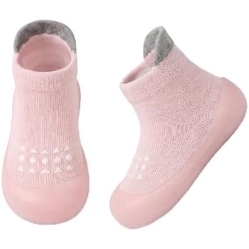 Baby Sock Shoes Toddler Walking Shoes Infant Non-Slip Slippers with Soft Rubber Sole Baby Boys Girls Sneakers
