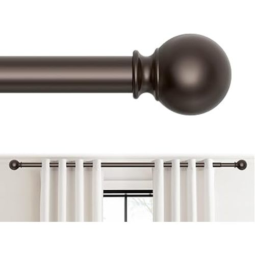 Bronze Curtain Rods 28 to 48 Inches(2.3-4 Feet),5/8 inch Splicing Drapery Rods,Small Curtain Rods Set,Size: 18''-45'',Bronze
