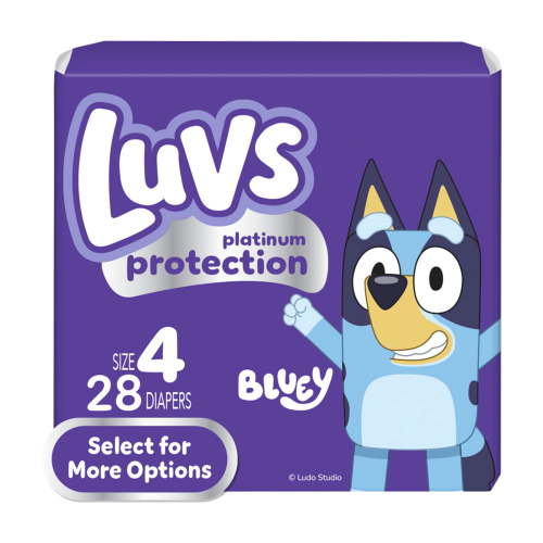 Luvs Baby Diapers Size 4 with Triple Leakguard Protection and Wetness Indicator, Soft and Hypoallergenic, 28 Count