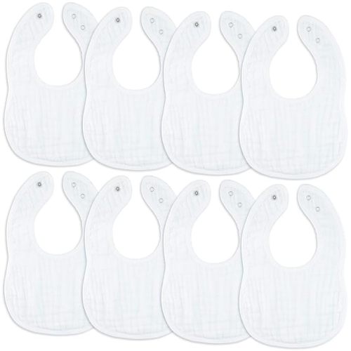Muslin Bibs, Pack of 8