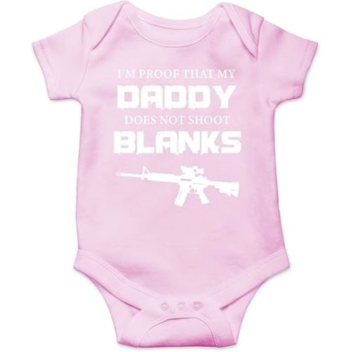 Belle Homie I'm Proof Daddy Does Not Shoot Blanks - Funny Baby Essentials Bodysuit - Newborn Baby Boy Clothes