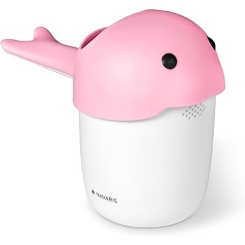 Navaris Baby Hair Rinser - Cute Animal Cup for Bath with 3 Different Pour Spouts - Rinse Shampoo and Keep Water Out of Baby's Face and Eyes - Pink