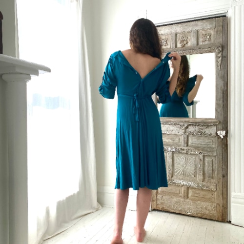 Amelia Labor & Postpartum Gown in Deep Teal – Lila