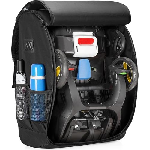 Car Seat Stroller Travel Bag Compatible with Doona for Airplane, Gate Check Stroller Backpack with 8mm Pearl Cotton Padding, Black, Patented Design