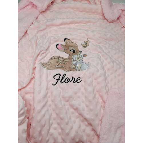 Embroidered minky fleece baby blanket - personalized with name and design - Bambi Thumper children's blanket - baby blanket
