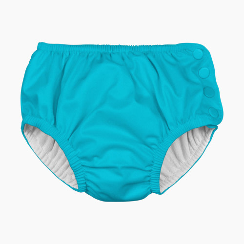 i play Snap Reusable Absorbant Swim Diaper - Aqua, 6-12 Months