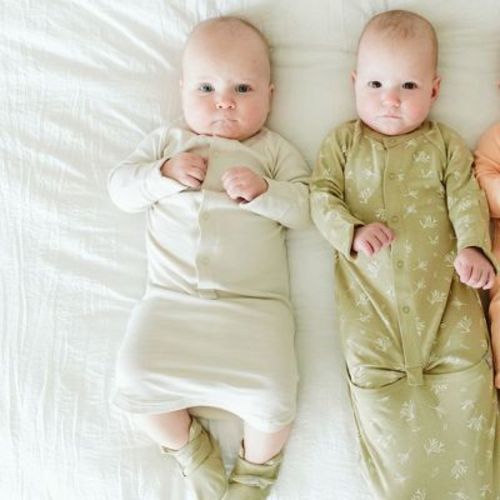 Goumi 24 Hour Convertible Sleeper Baby Gown - Birch 0-3M