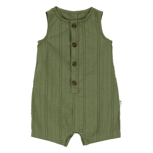 Baby Button-Down Cotton Romper - Green - Carter's | Carter's