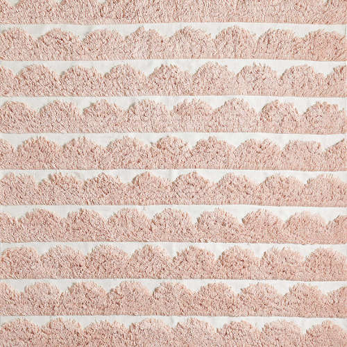 Hi/Low Scallop Pink Flatweave Kids Performance 12"x18" Rug Swatch