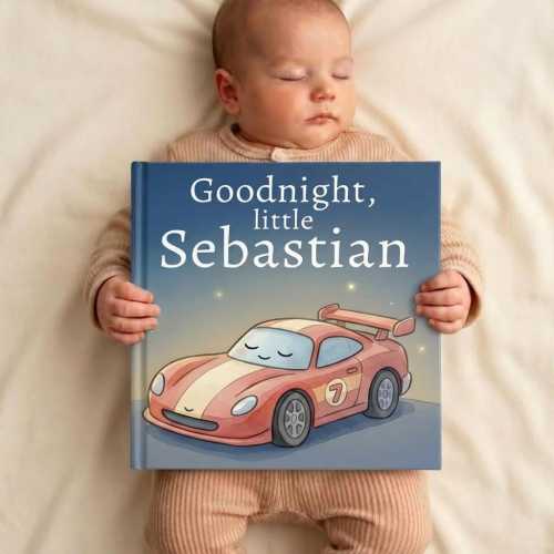 Personalized Race Car Bedtime Story Book , Custom Race Car Book Racing Car Nursery Gift, Baby Boy Gift, Racing Nursery Formule 1 Driver Book