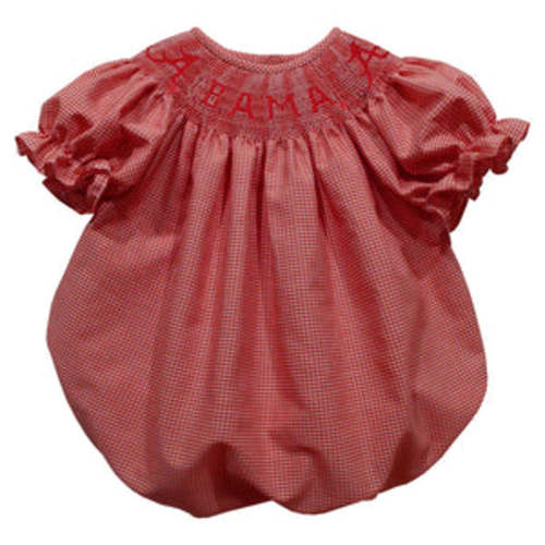 Alabama Crimson Tide Smocked Gingham Bubble (preorder) – Little Loves Children's Boutique