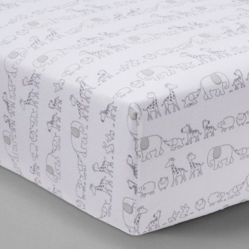 Fitted Crib Sheet Two by Two - Cloud Island™ Gray