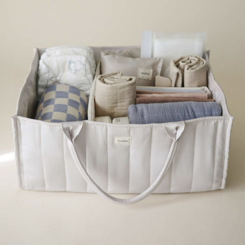 Mushie Diaper Caddy in Ivory