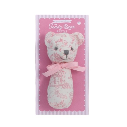 Animal Toile Pink Baby Rattle - Ruffle Me This