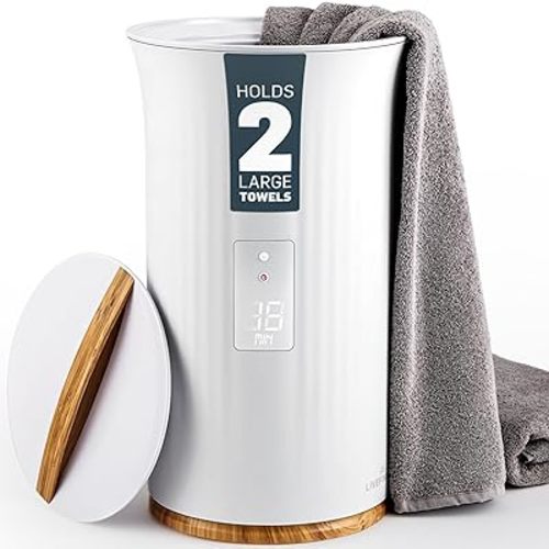 Live Fine Towel Warmer | Bucket Style Luxury Heater with LED Display, Adjustable Timer, Auto Shut-Off | Fits 40” x 70” Oversized Towel - Height 21.25 Inches and 12.9 Inches Wide