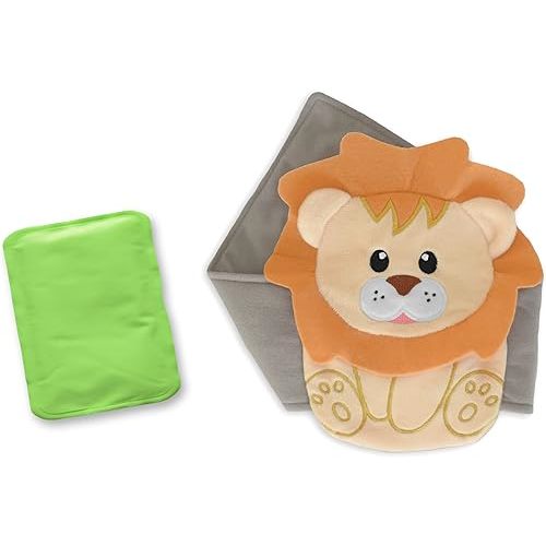 Baby Colic, Gas and Upset Stomach Relief, Baby Heated Tummy Wrap for Newborns - Belly Hugger - Infant Swaddling Belly Belt, Heating Pad with Soothing Warmth for Fussy Infants (Lion)