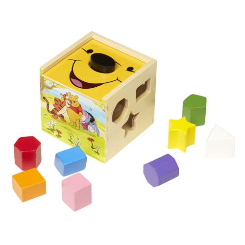 Melissa & Doug Disney Baby Winnie the Pooh Wooden Shape Sorting Cube - Educational Toy With 9 Shapes - Walmart.ca