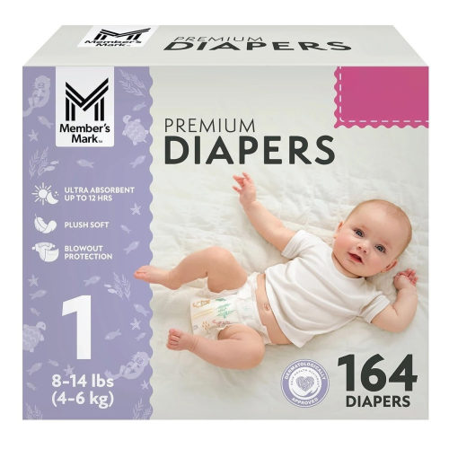 Member's Mark Premium Baby Diapers, Size 1- Samsclub.com
