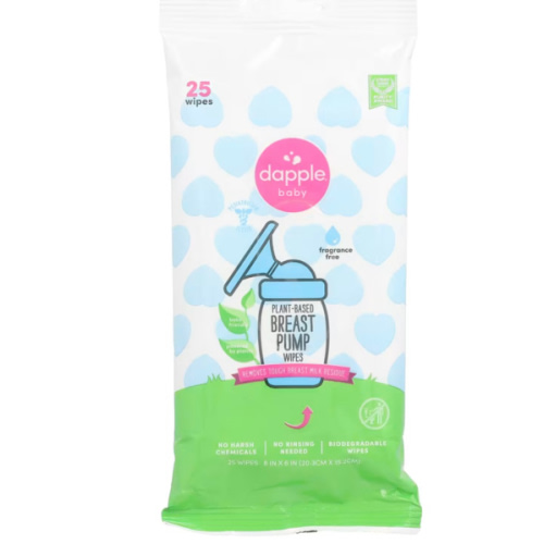 Plant-Based Breast Pump Wipes, Fragrance Free, 25 Wipes