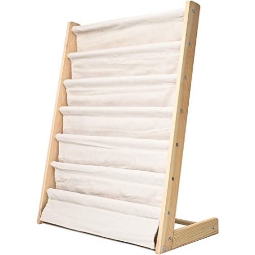 Sling Bookshelf Kids Book Rack Storage, Natural Beige (Beige, W:60cm)
