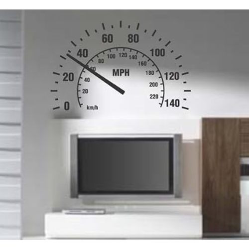 Dabbledown Decals Small Version Speedometer Wall Decal Sticker Room Nursery Car Cars Baby Man Garage Speed Fast