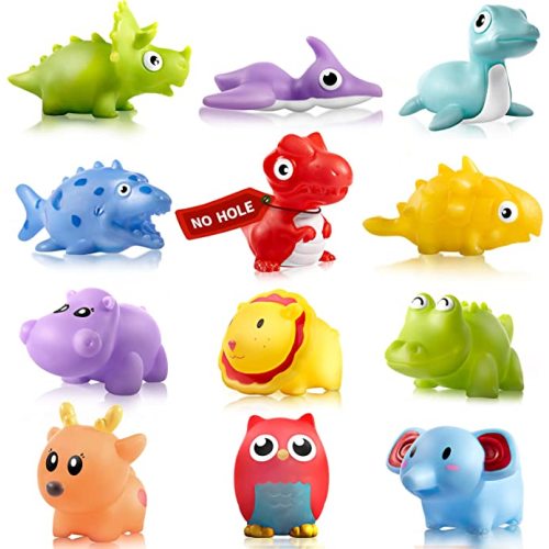 Hely Cancy Infant Bath Toys for 18 Months - No Hole Animal Bathtub Toys, Baby Bath Tub Toys