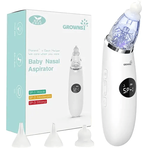 Baby Nasal Aspirator | Baby Nose Sucker | Baby Nose Cleaner, Automatic Booger Sucker for Baby, Rechargeable, with Pause & Music & Light Soothing Function