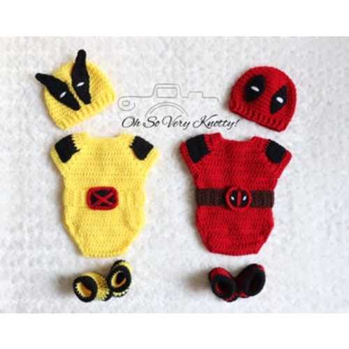 Deadpool Inspired Handmade Baby Crochet Set Photo Prop. Bodysuit, Hat & Boots. Also Available With LONG SLEEVES. - Etsy