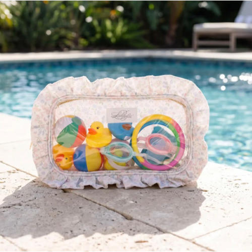 Pastel Floral & Bows Clear Zippered Pouch – Little Bear Smocks