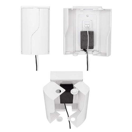 Safety Innovations Twin Door Baby Safety Outlet Cover Box for Babyproofing Outlets - More Interior Space for Extra Large Electrical Plugs and Adapters - Easy to Install - Easy to Use, (1-Pack)