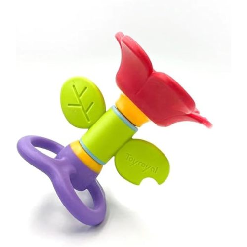 BaBeloved Spinning Flower Baby Teething Toys Multiple Sensory Montessori Durable Cute Infant Soft Food-Grade Teethers for Baby Rattling Teething Relief, Chew Toy for Babies 0-12 Months, BPA Free