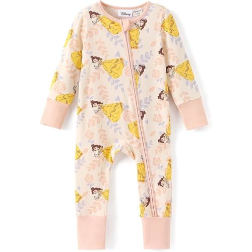 Disney Princess Stitch Marvel Mickey Baby Girl Organic Cotton Zipper Footie Clothes Boy Outfit for Infant Newborn