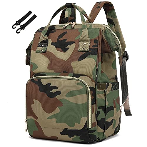 Camo Diaper Bag Backpack for Baby Girls, Mom Waterproof Large Nappy Bags for Women