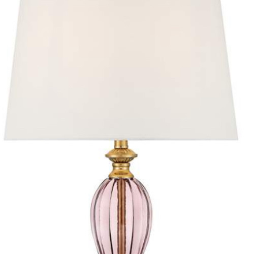 Possini Euro Clarrissa 31 1/2" High Fluted Vase Pink Glass Table Lamp - #1202K | Lamps Plus