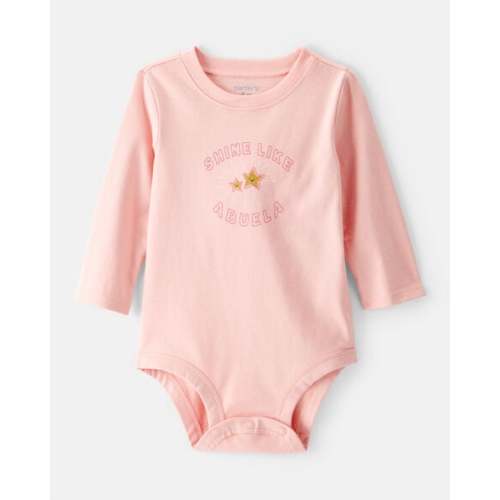 Baby Girl Shine Like Abuela Cotton Long-Sleeve Graphic Bodysuit - Pink - Carter's | Carter's