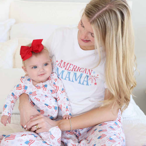 American Mama Fireworks Graphic Tee | White