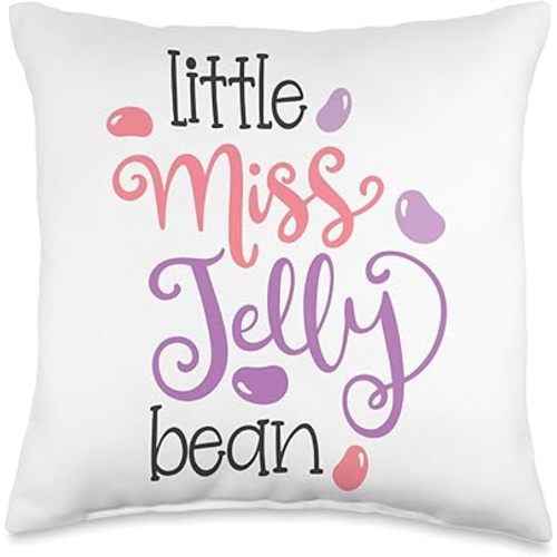 Little Miss Jelly Bean Throw Pillow