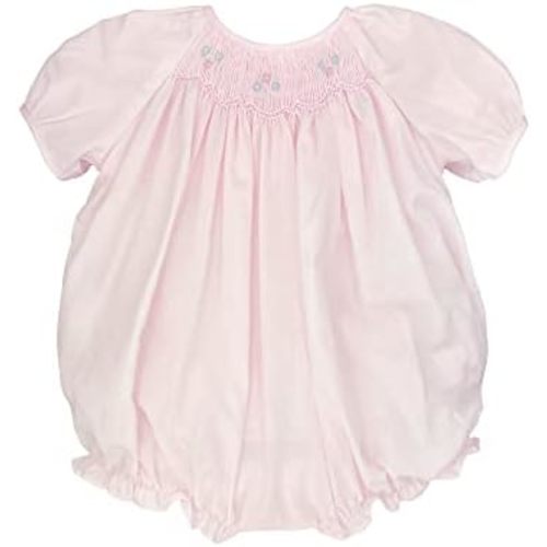 Petit Ami Baby Girls' Hand-Embroidered Smocked Bubble