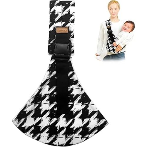 Baby Sling Carrier,Toddler Carrier, 2025 New Baby Sling,Portable and Lightweight Sling,Non-Slip Hip Seat Carrying 10-30lbs(Black and White)