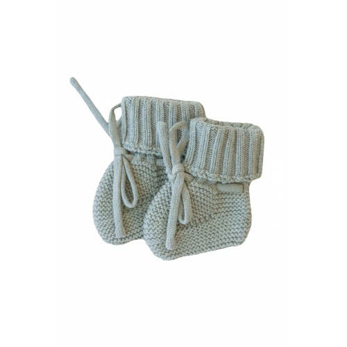 Knit Baby Booties in Smoke | Caden Lane