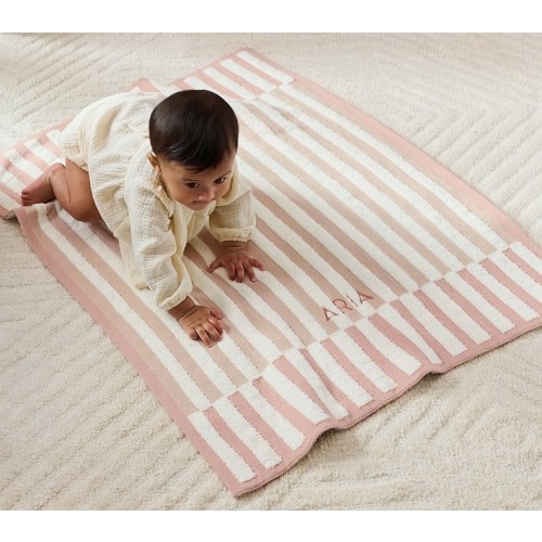 Plush Knit Tonal Stripe Baby Blanket